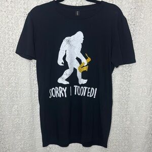 Anvil Black Tee with Saxophone Graphic Design